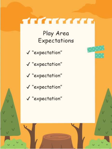 Play area expectations poster template
